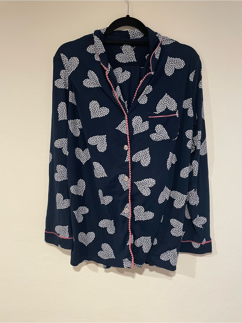Navy blue heart pj set